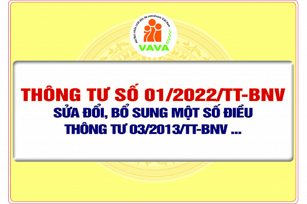 Thông tư số 01/2022/TT-BNV về sửa đổi, bổ sung một số điều của Thông tư 03/2013/TT-BNV
