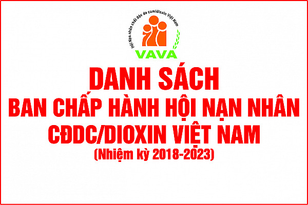 Danh sách Ban Chấp hành Hội NNCĐDC/dioxin VIệt Nam, Khóa IV, nhiệm kỳ 2018 - 2023