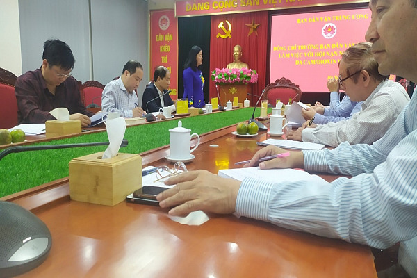 Trưởng ban Dân vận Trung ương làm việc với Trung ương Hội Nạn nhân chất độc da cam/dioxin Việt Nam